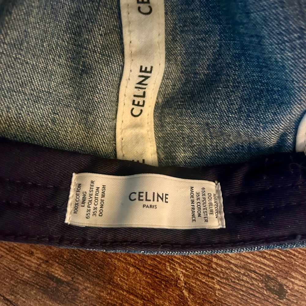 Celine Blue Denim Adjustable Logo Cap - image 5